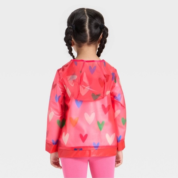 Cat & Jack Pink Heart Raincoat - Picture 10 of 15